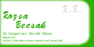 rozsa becsak business card