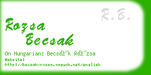 rozsa becsak business card